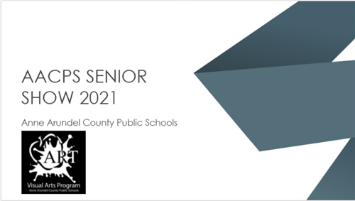 Senior Show 2021 White slide with grey ribbon and county logo
